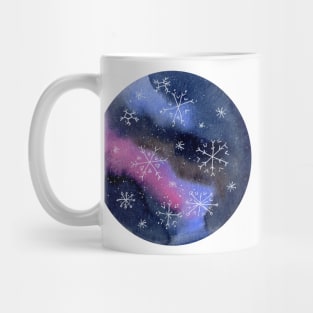 Galaxy with Snowflakes Mug